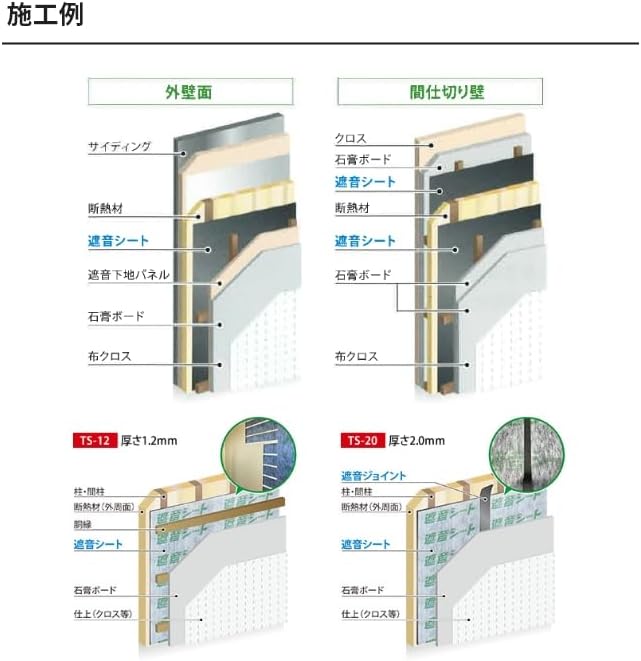 遮音シート 厚さ2.8mm×幅455mm×長さ7m 防音シート 防音材 遮音材 極厚 壁下防音