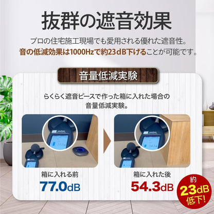 日本製 遮音シート diy 防音シート らくらく遮音ピース 18枚 1枚約200g 防音