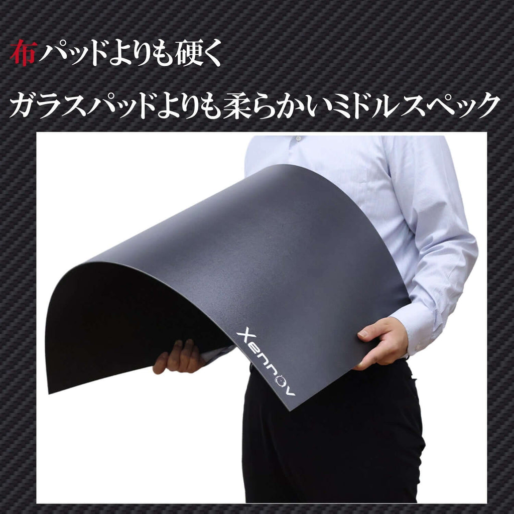 【サイズ調整可能】 ゲーミングマウスパッド 大型 大判 特大サイズ 914×457mm 厚さ3mm 黒 ブラック 無地 塩ビマウスパッド デスクマット クリアマット カッターでカット可 耐水性 ゲーム 在宅 リモート Xenrov XGP-914