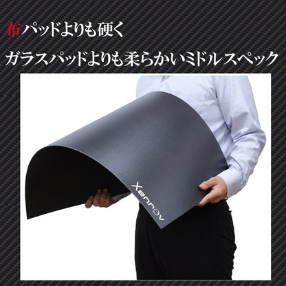 【サイズ調整可能】 ゲーミングマウスパッド 大型 大判 特大サイズ 914×457mm 厚さ3mm 黒 ブラック 無地 塩ビマウスパッド デスクマット クリアマット カッターでカット可 耐水性 ゲーム 在宅 リモート Xenrov XGP-914